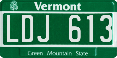 VT license plate LDJ613