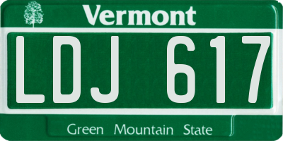 VT license plate LDJ617
