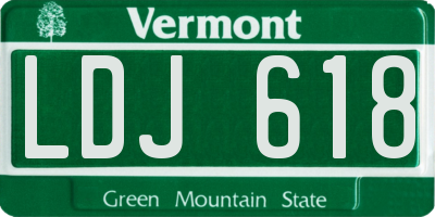 VT license plate LDJ618