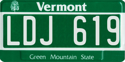 VT license plate LDJ619