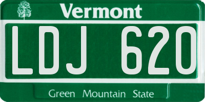 VT license plate LDJ620