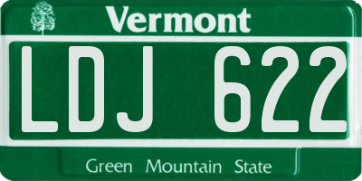 VT license plate LDJ622
