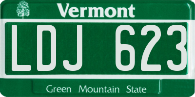 VT license plate LDJ623