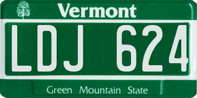VT license plate LDJ624