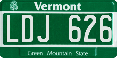 VT license plate LDJ626