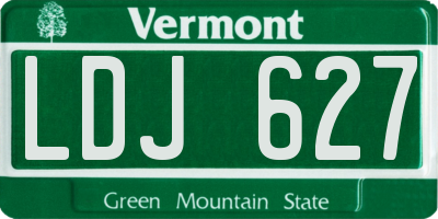 VT license plate LDJ627