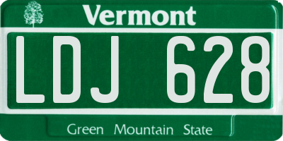 VT license plate LDJ628