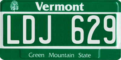 VT license plate LDJ629