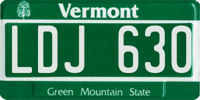 VT license plate LDJ630