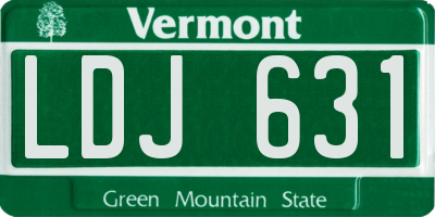 VT license plate LDJ631