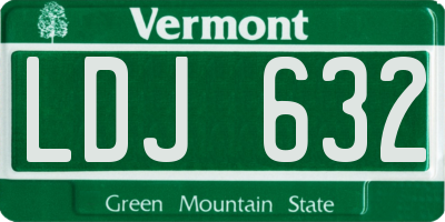 VT license plate LDJ632