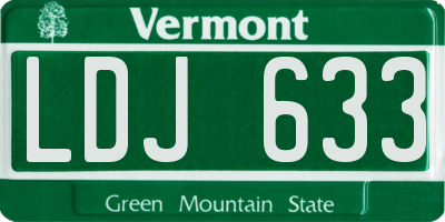 VT license plate LDJ633
