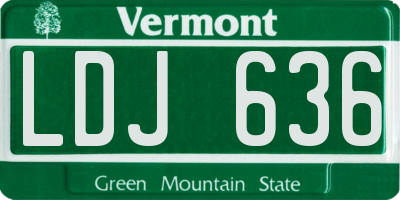 VT license plate LDJ636