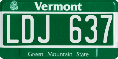 VT license plate LDJ637