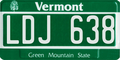 VT license plate LDJ638