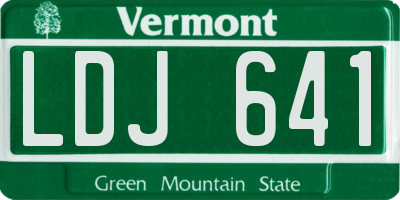 VT license plate LDJ641
