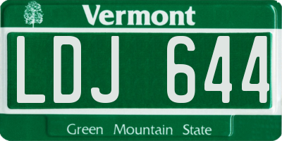 VT license plate LDJ644