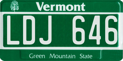 VT license plate LDJ646