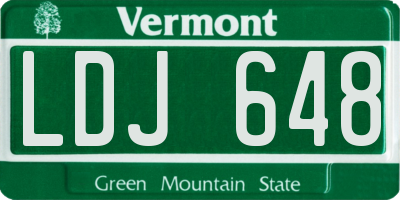 VT license plate LDJ648