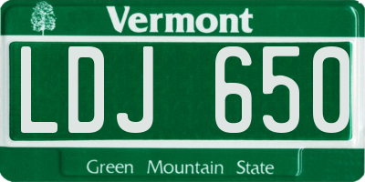 VT license plate LDJ650
