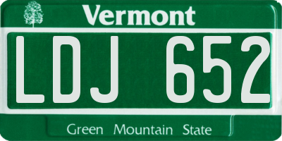 VT license plate LDJ652