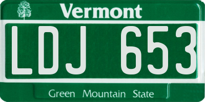 VT license plate LDJ653