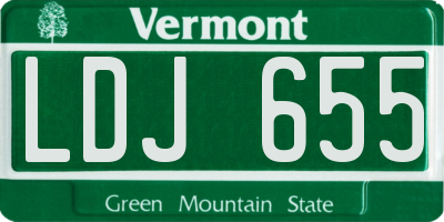 VT license plate LDJ655