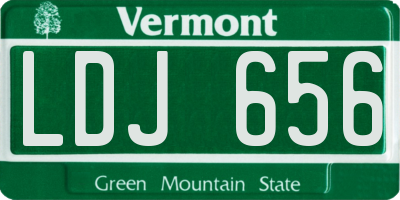 VT license plate LDJ656