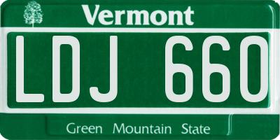 VT license plate LDJ660