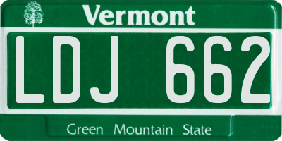 VT license plate LDJ662