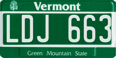 VT license plate LDJ663