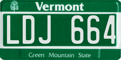 VT license plate LDJ664