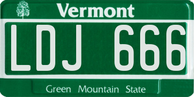 VT license plate LDJ666