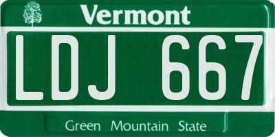 VT license plate LDJ667