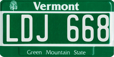 VT license plate LDJ668