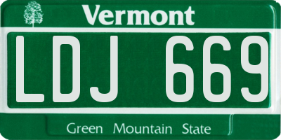 VT license plate LDJ669