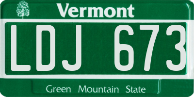 VT license plate LDJ673