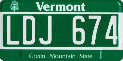 VT license plate LDJ674