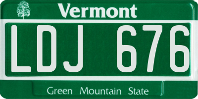 VT license plate LDJ676