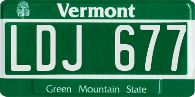 VT license plate LDJ677