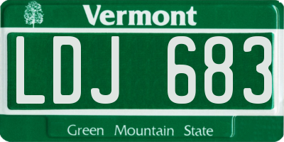 VT license plate LDJ683
