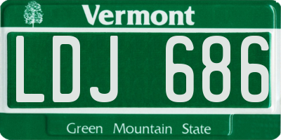 VT license plate LDJ686