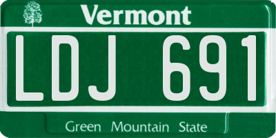 VT license plate LDJ691
