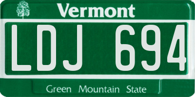 VT license plate LDJ694
