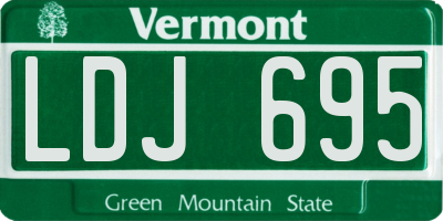 VT license plate LDJ695