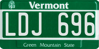 VT license plate LDJ696