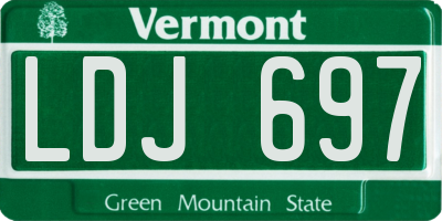 VT license plate LDJ697