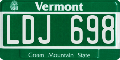 VT license plate LDJ698