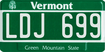 VT license plate LDJ699