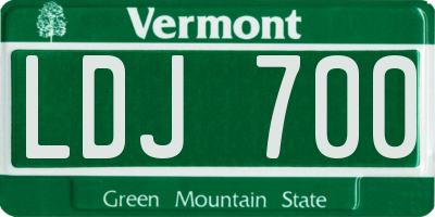 VT license plate LDJ700